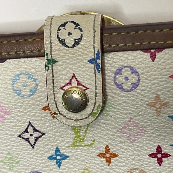 Louis Vuitton | White Multicolor Monogram Takashi Murakami French Wallet - Picture 6 of 11
